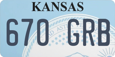 KS license plate 670GRB