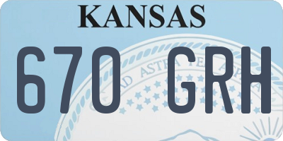 KS license plate 670GRH