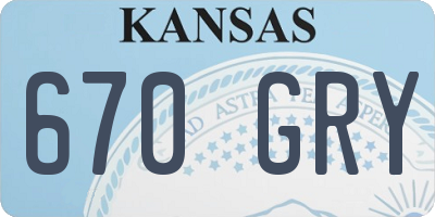 KS license plate 670GRY