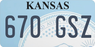KS license plate 670GSZ