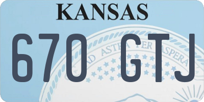 KS license plate 670GTJ
