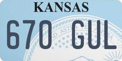 KS license plate 670GUL