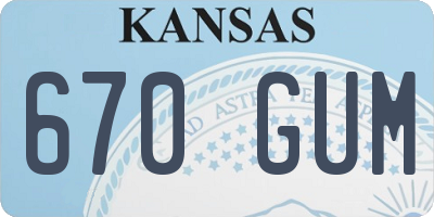 KS license plate 670GUM