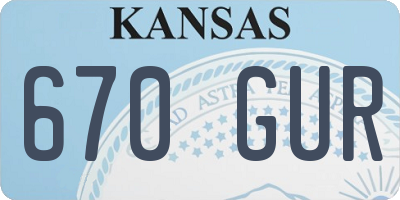 KS license plate 670GUR
