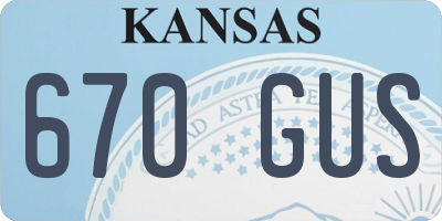 KS license plate 670GUS