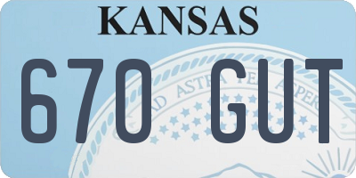 KS license plate 670GUT