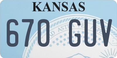 KS license plate 670GUV