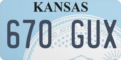 KS license plate 670GUX