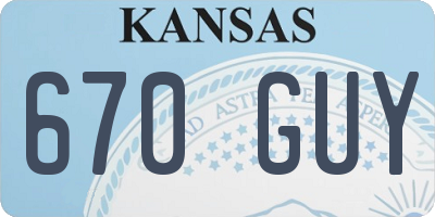 KS license plate 670GUY