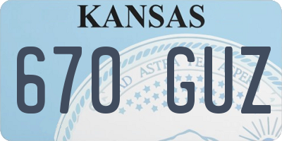 KS license plate 670GUZ