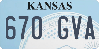KS license plate 670GVA