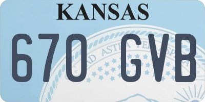 KS license plate 670GVB