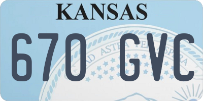 KS license plate 670GVC
