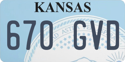 KS license plate 670GVD