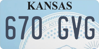 KS license plate 670GVG