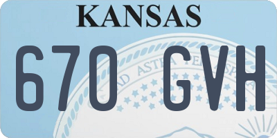 KS license plate 670GVH