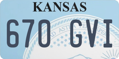 KS license plate 670GVI