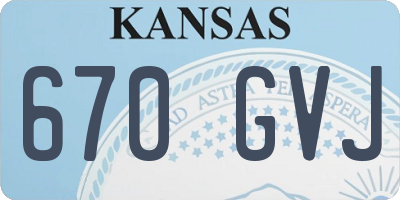 KS license plate 670GVJ