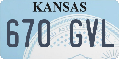 KS license plate 670GVL