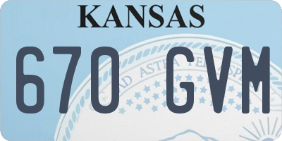 KS license plate 670GVM