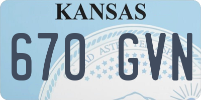KS license plate 670GVN