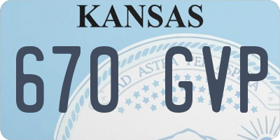 KS license plate 670GVP