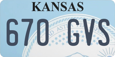 KS license plate 670GVS