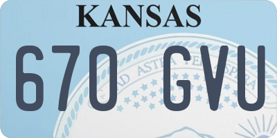 KS license plate 670GVU