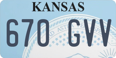 KS license plate 670GVV
