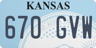 KS license plate 670GVW