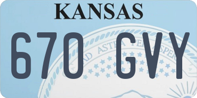 KS license plate 670GVY