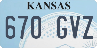 KS license plate 670GVZ
