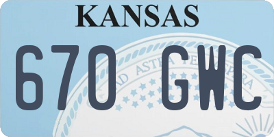 KS license plate 670GWC