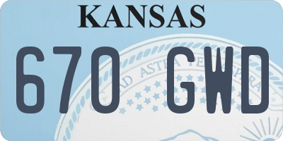 KS license plate 670GWD