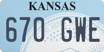 KS license plate 670GWE