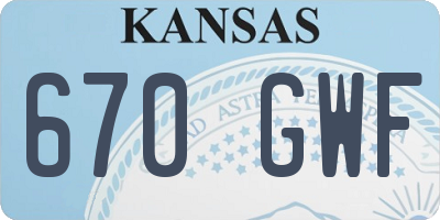 KS license plate 670GWF