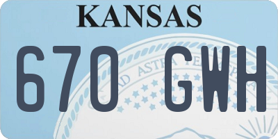 KS license plate 670GWH