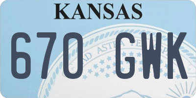 KS license plate 670GWK