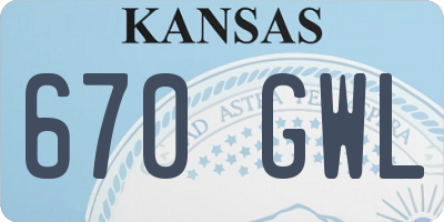 KS license plate 670GWL