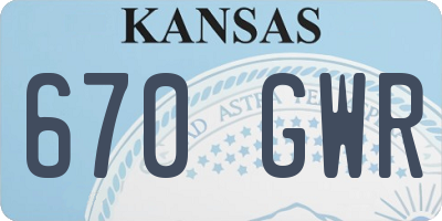 KS license plate 670GWR