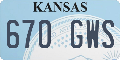 KS license plate 670GWS