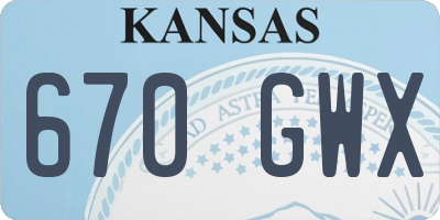 KS license plate 670GWX
