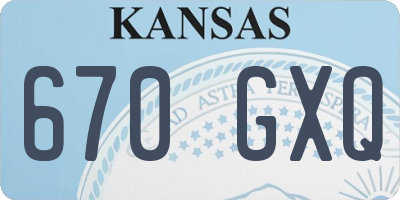 KS license plate 670GXQ