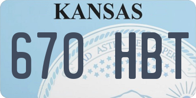KS license plate 670HBT