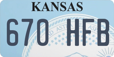 KS license plate 670HFB