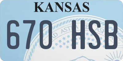 KS license plate 670HSB