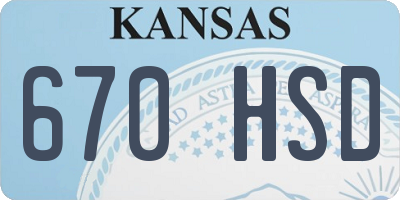 KS license plate 670HSD