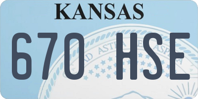 KS license plate 670HSE
