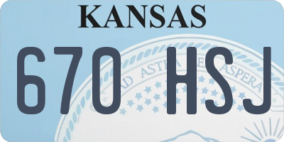 KS license plate 670HSJ