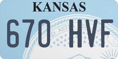 KS license plate 670HVF